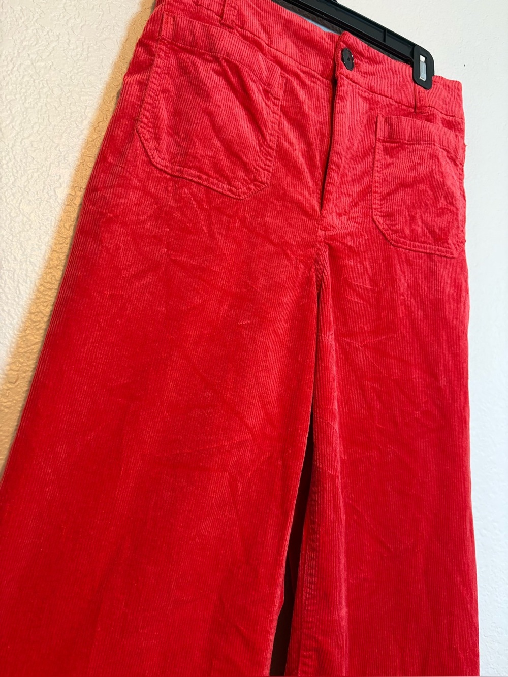 Anthropologie Maeve The Colette Cropped Wide-leg Corduroy Pants Red 29 Tall - Picture 4 of 13